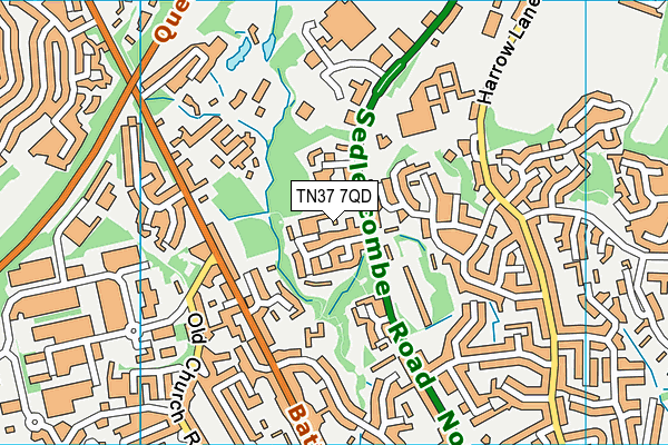 TN37 7QD map - OS VectorMap District (Ordnance Survey)