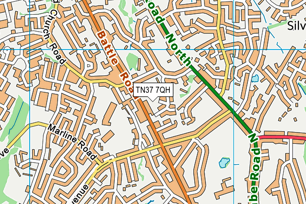 TN37 7QH map - OS VectorMap District (Ordnance Survey)