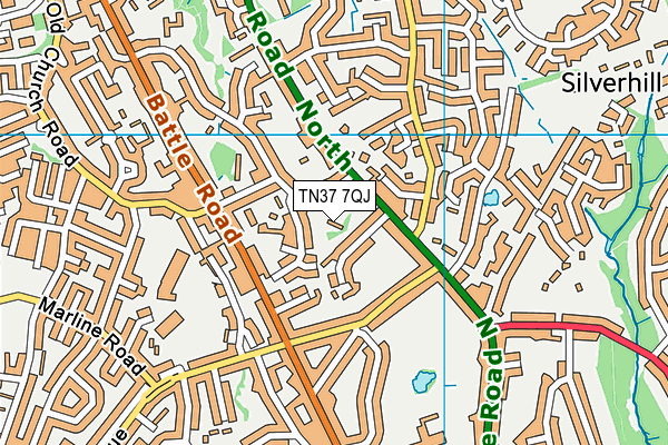 TN37 7QJ map - OS VectorMap District (Ordnance Survey)