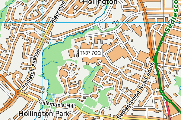 TN37 7QQ map - OS VectorMap District (Ordnance Survey)