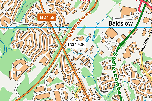 TN37 7QR map - OS VectorMap District (Ordnance Survey)