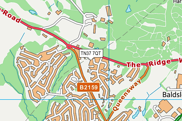 TN37 7QT map - OS VectorMap District (Ordnance Survey)
