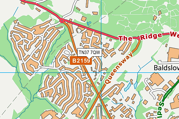 TN37 7QW map - OS VectorMap District (Ordnance Survey)
