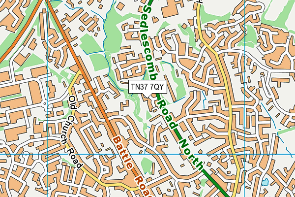 TN37 7QY map - OS VectorMap District (Ordnance Survey)