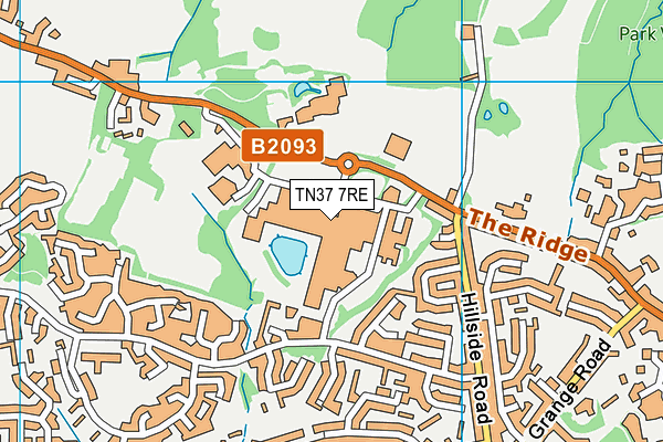 TN37 7RE map - OS VectorMap District (Ordnance Survey)