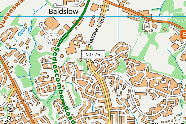 TN37 7RU map - OS VectorMap District (Ordnance Survey)