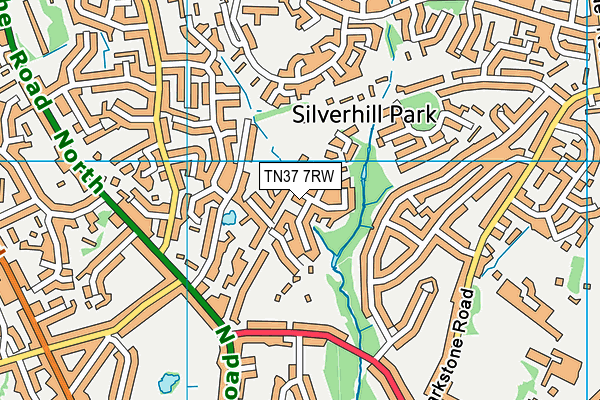 TN37 7RW map - OS VectorMap District (Ordnance Survey)