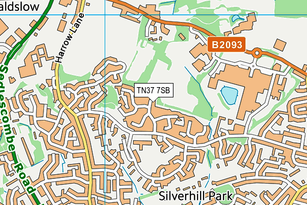 TN37 7SB map - OS VectorMap District (Ordnance Survey)