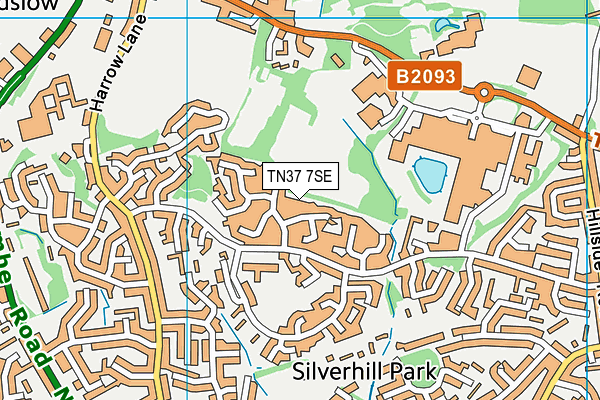 TN37 7SE map - OS VectorMap District (Ordnance Survey)