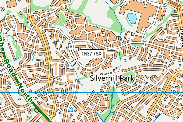 TN37 7SX map - OS VectorMap District (Ordnance Survey)