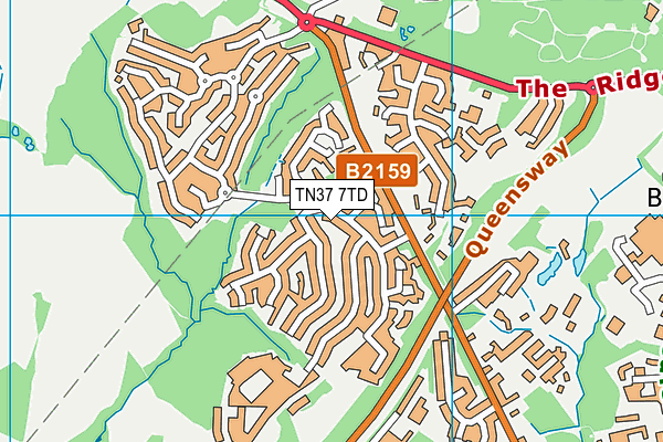 TN37 7TD map - OS VectorMap District (Ordnance Survey)