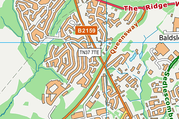 TN37 7TE map - OS VectorMap District (Ordnance Survey)