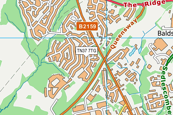 TN37 7TG map - OS VectorMap District (Ordnance Survey)
