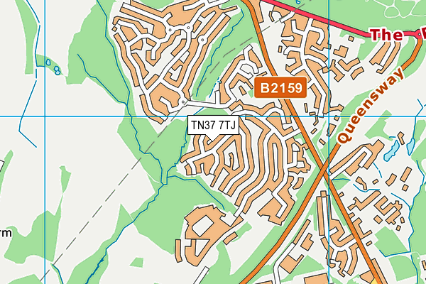 TN37 7TJ map - OS VectorMap District (Ordnance Survey)