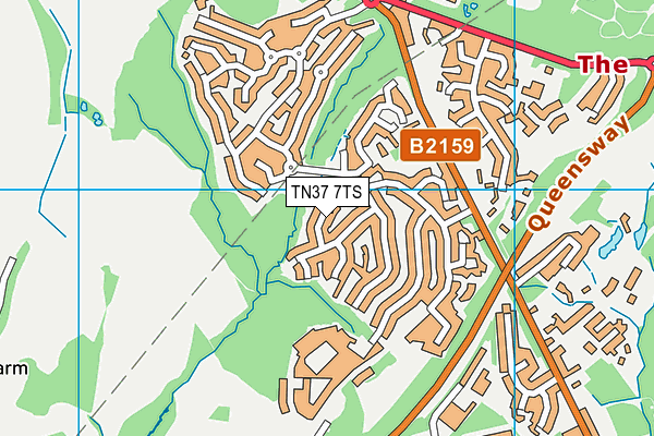 TN37 7TS map - OS VectorMap District (Ordnance Survey)