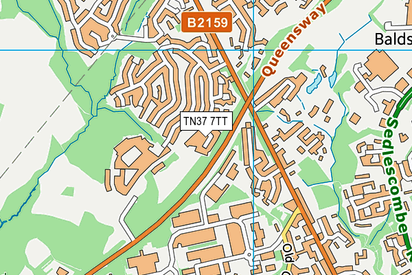 TN37 7TT map - OS VectorMap District (Ordnance Survey)