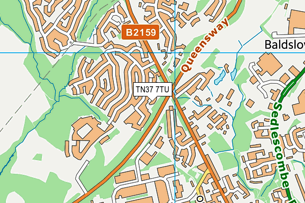 TN37 7TU map - OS VectorMap District (Ordnance Survey)