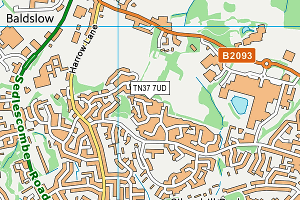 TN37 7UD map - OS VectorMap District (Ordnance Survey)