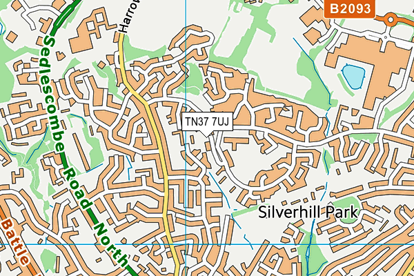 TN37 7UJ map - OS VectorMap District (Ordnance Survey)