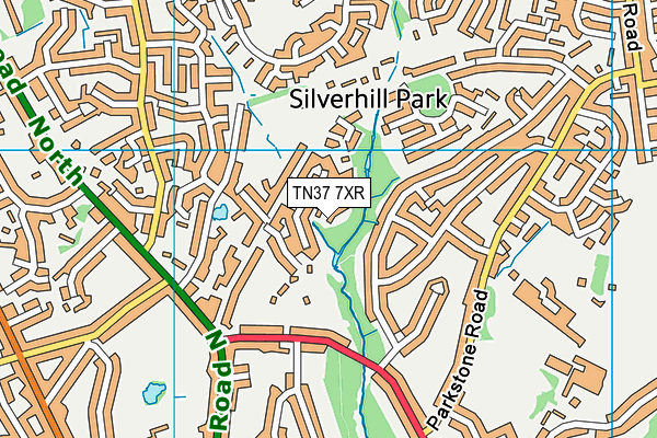 TN37 7XR map - OS VectorMap District (Ordnance Survey)