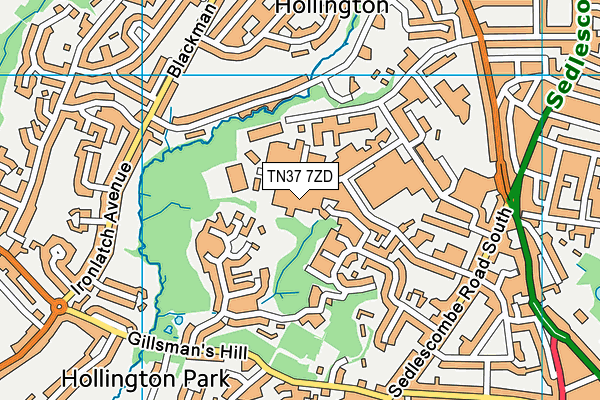 TN37 7ZD map - OS VectorMap District (Ordnance Survey)
