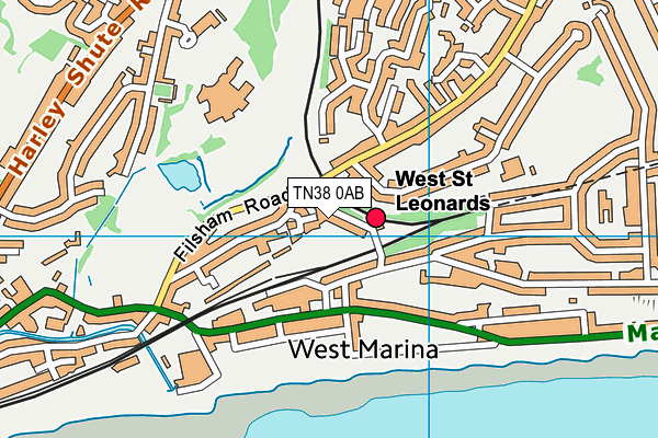 TN38 0AB map - OS VectorMap District (Ordnance Survey)