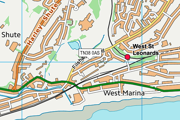 TN38 0AS map - OS VectorMap District (Ordnance Survey)