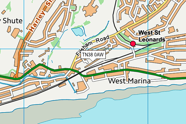TN38 0AW map - OS VectorMap District (Ordnance Survey)