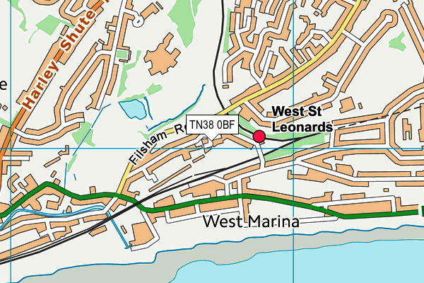 TN38 0BF map - OS VectorMap District (Ordnance Survey)