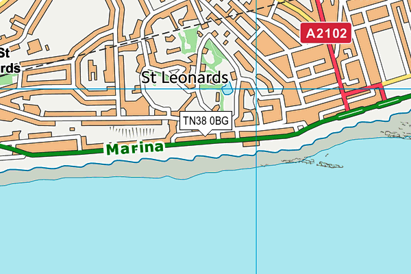 TN38 0BG map - OS VectorMap District (Ordnance Survey)