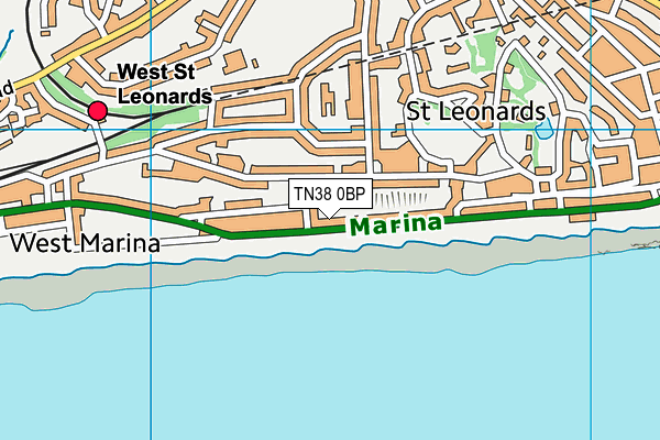 TN38 0BP map - OS VectorMap District (Ordnance Survey)