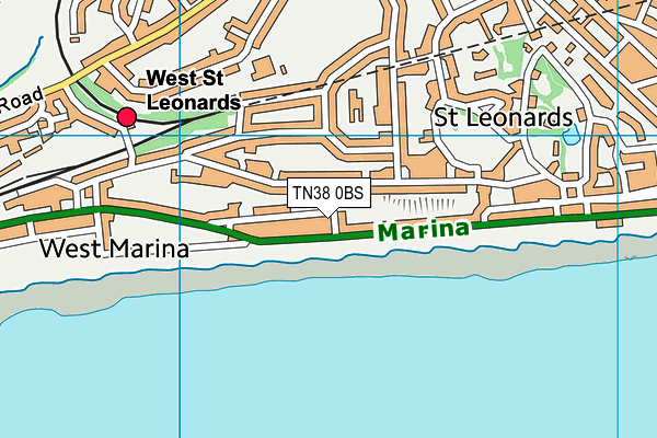 TN38 0BS map - OS VectorMap District (Ordnance Survey)