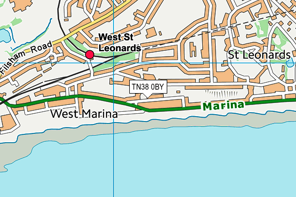 TN38 0BY map - OS VectorMap District (Ordnance Survey)