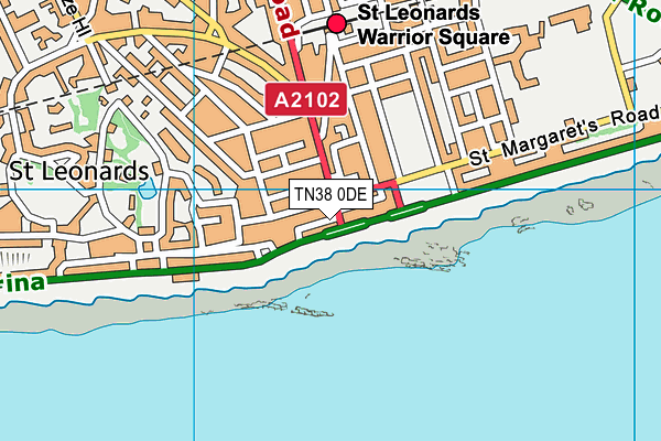 TN38 0DE map - OS VectorMap District (Ordnance Survey)