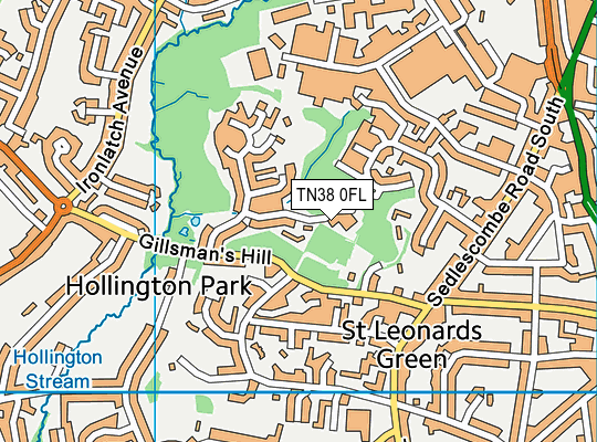 TN38 0FL map - OS VectorMap District (Ordnance Survey)