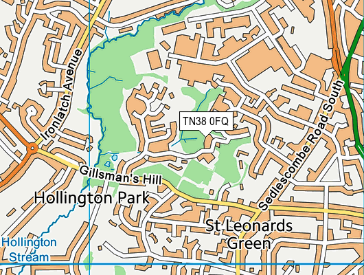 TN38 0FQ map - OS VectorMap District (Ordnance Survey)