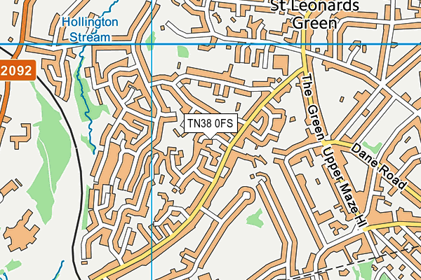 TN38 0FS map - OS VectorMap District (Ordnance Survey)