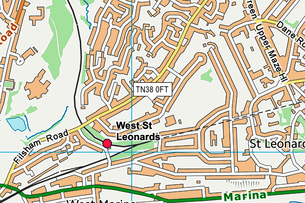 TN38 0FT map - OS VectorMap District (Ordnance Survey)