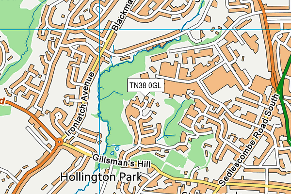 TN38 0GL map - OS VectorMap District (Ordnance Survey)