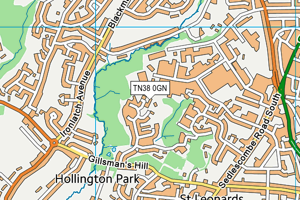 TN38 0GN map - OS VectorMap District (Ordnance Survey)