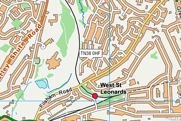 TN38 0HF map - OS VectorMap District (Ordnance Survey)