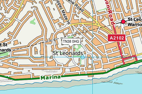 TN38 0HG map - OS VectorMap District (Ordnance Survey)