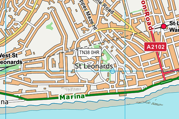 TN38 0HR map - OS VectorMap District (Ordnance Survey)