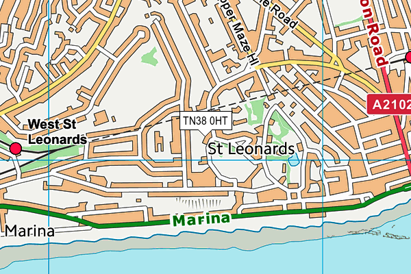 TN38 0HT map - OS VectorMap District (Ordnance Survey)