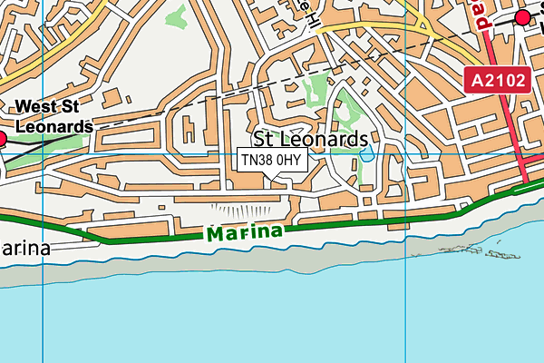 TN38 0HY map - OS VectorMap District (Ordnance Survey)