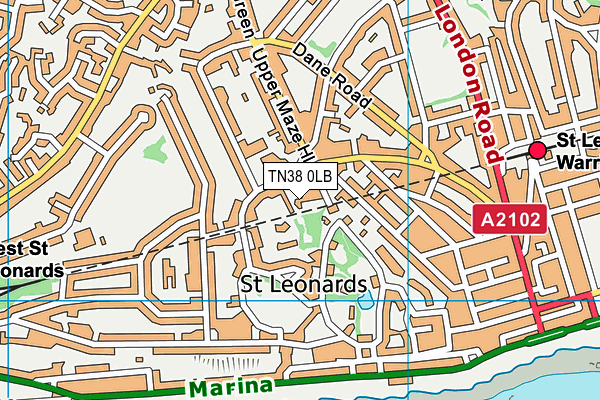 TN38 0LB map - OS VectorMap District (Ordnance Survey)