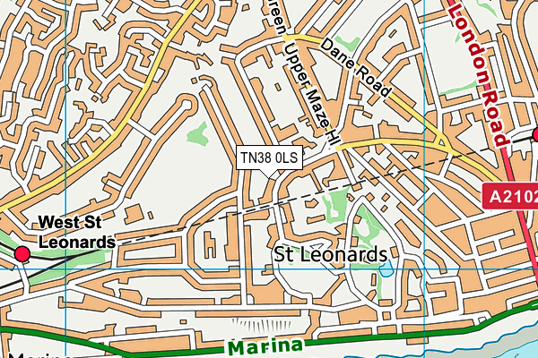 TN38 0LS map - OS VectorMap District (Ordnance Survey)