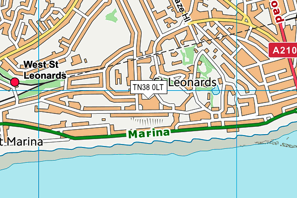 TN38 0LT map - OS VectorMap District (Ordnance Survey)