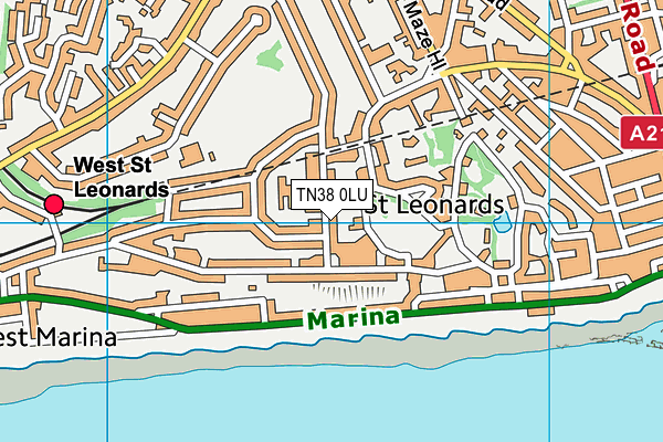 TN38 0LU map - OS VectorMap District (Ordnance Survey)