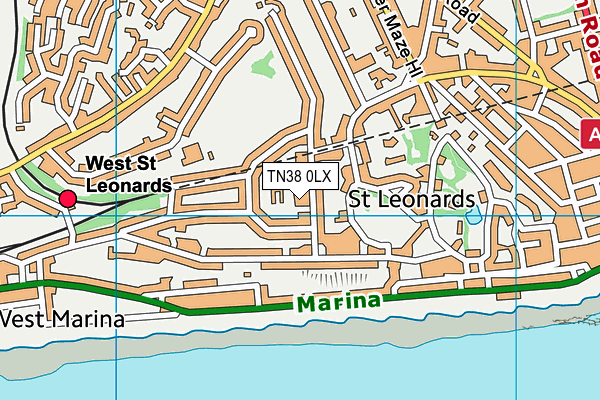 TN38 0LX map - OS VectorMap District (Ordnance Survey)